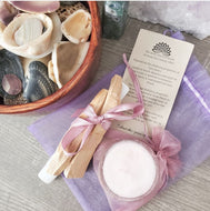 Smudge Kit with Crystal and Candle for Energetic Clearing and Charging